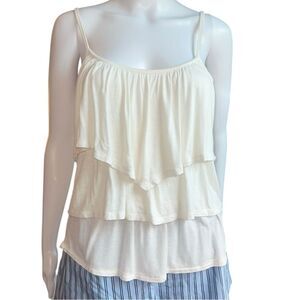 Charlotte Russe White Tiered Ruffled Camisole